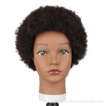 100 Human Hair Afro Hairdresser Training Head Manikin Cosmetology Mannequin